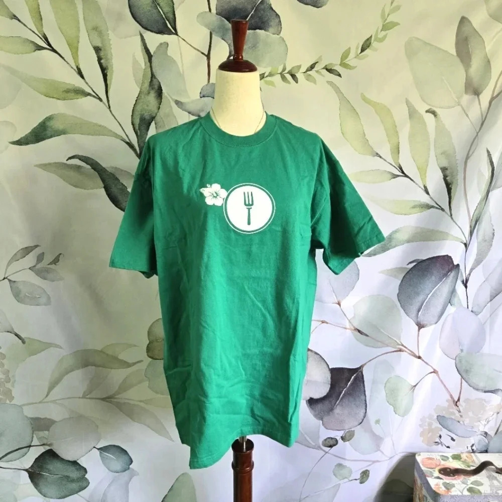 🆑️HANES | The Where To Eat Guide Hawaii Unisex Shirt in Green sz XL